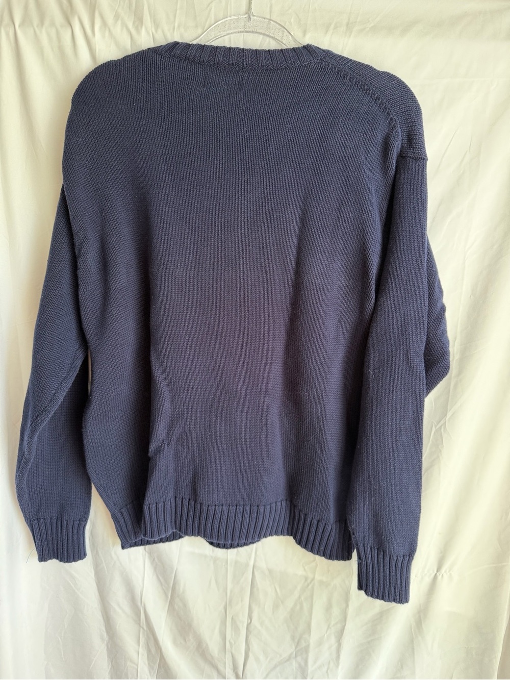 Vintage 90s Sweater Vesi Clemson Tigers XL Sportswear Navy 100% Cotton - Picture 4 of 5